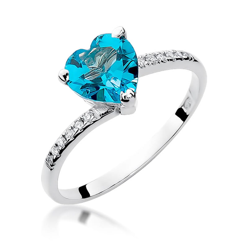 Gold Ring With Topaz And Diamonds