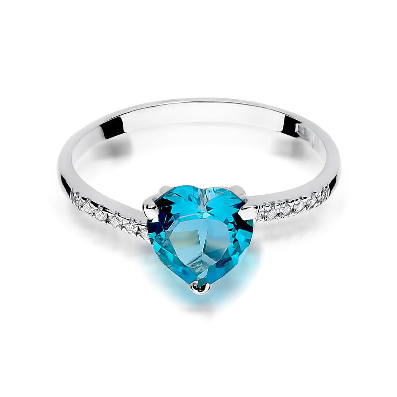 Gold Ring With Topaz And Diamonds