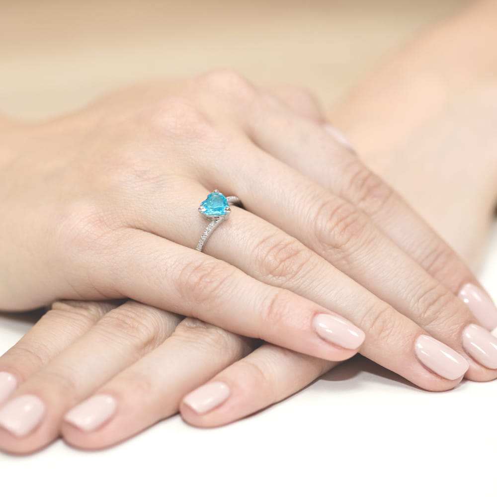 Gold Ring With Topaz And Diamonds