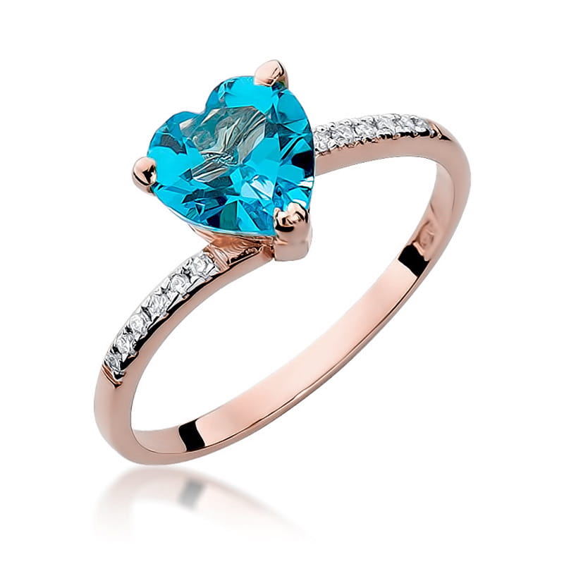 Gold Ring With Topaz And Diamonds