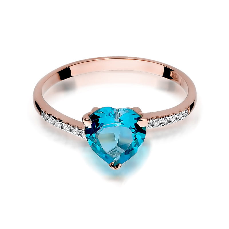 Gold Ring With Topaz And Diamonds