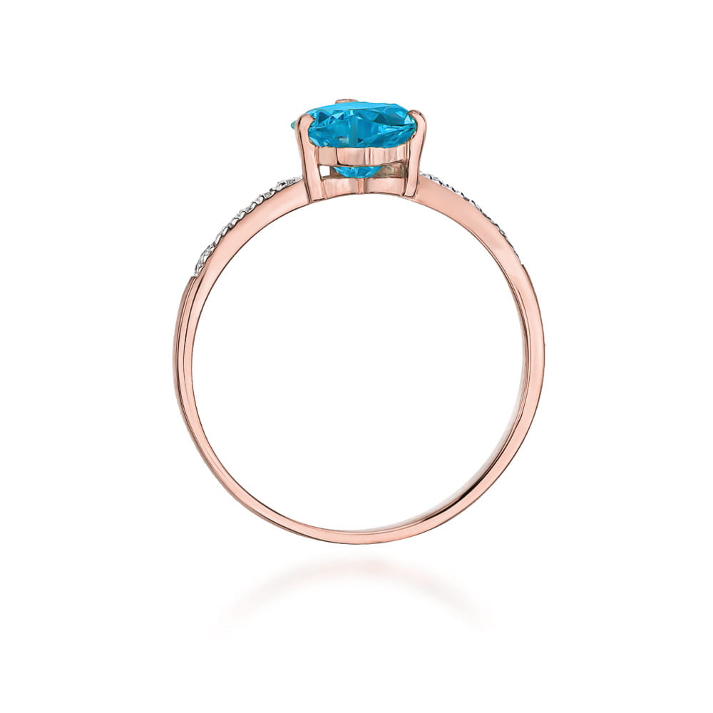Gold Ring With Topaz And Diamonds