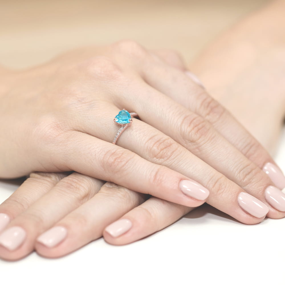 Gold Ring With Topaz And Diamonds