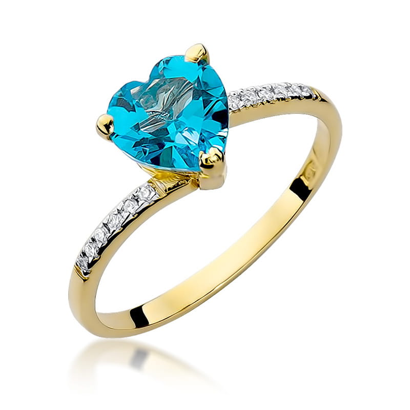 Gold Ring With Topaz And Diamonds