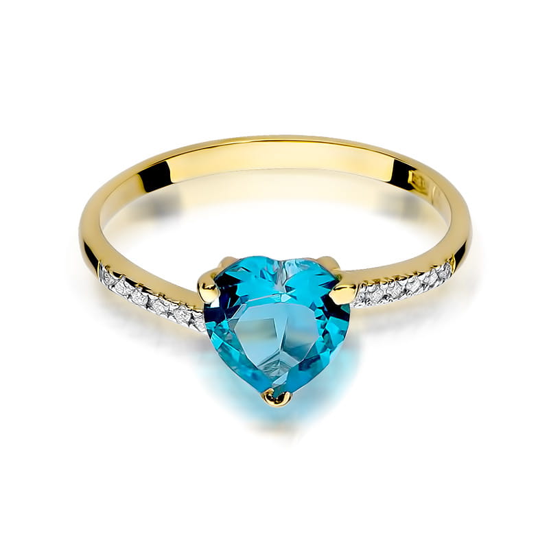 Gold Ring With Topaz And Diamonds