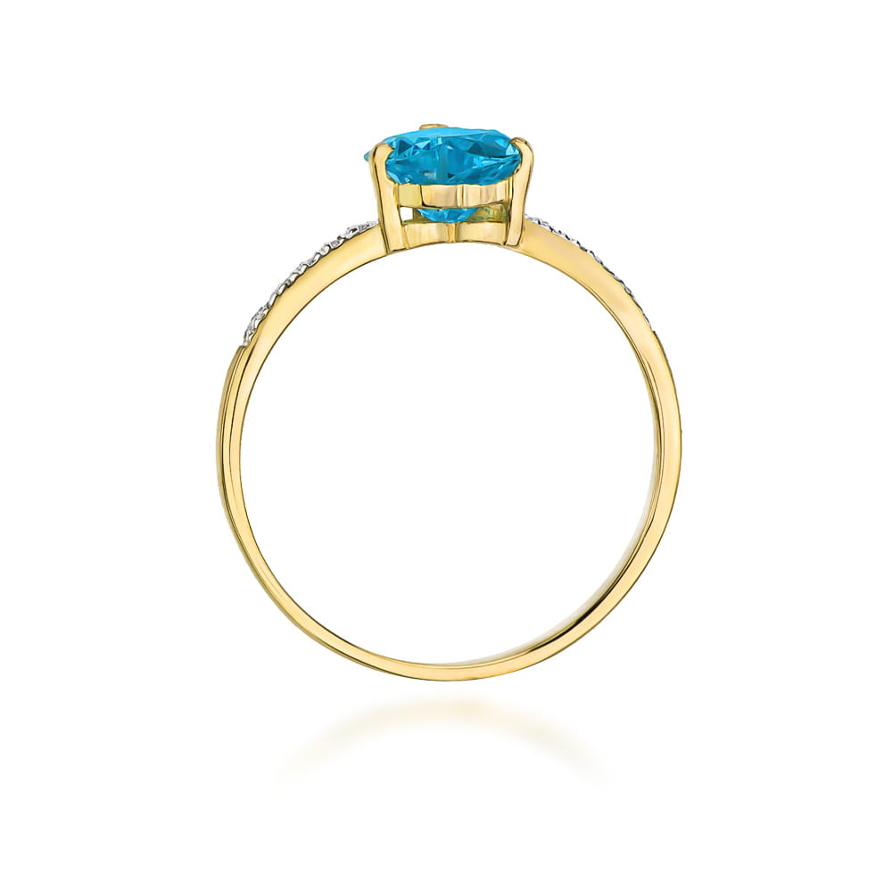 Gold Ring With Topaz And Diamonds