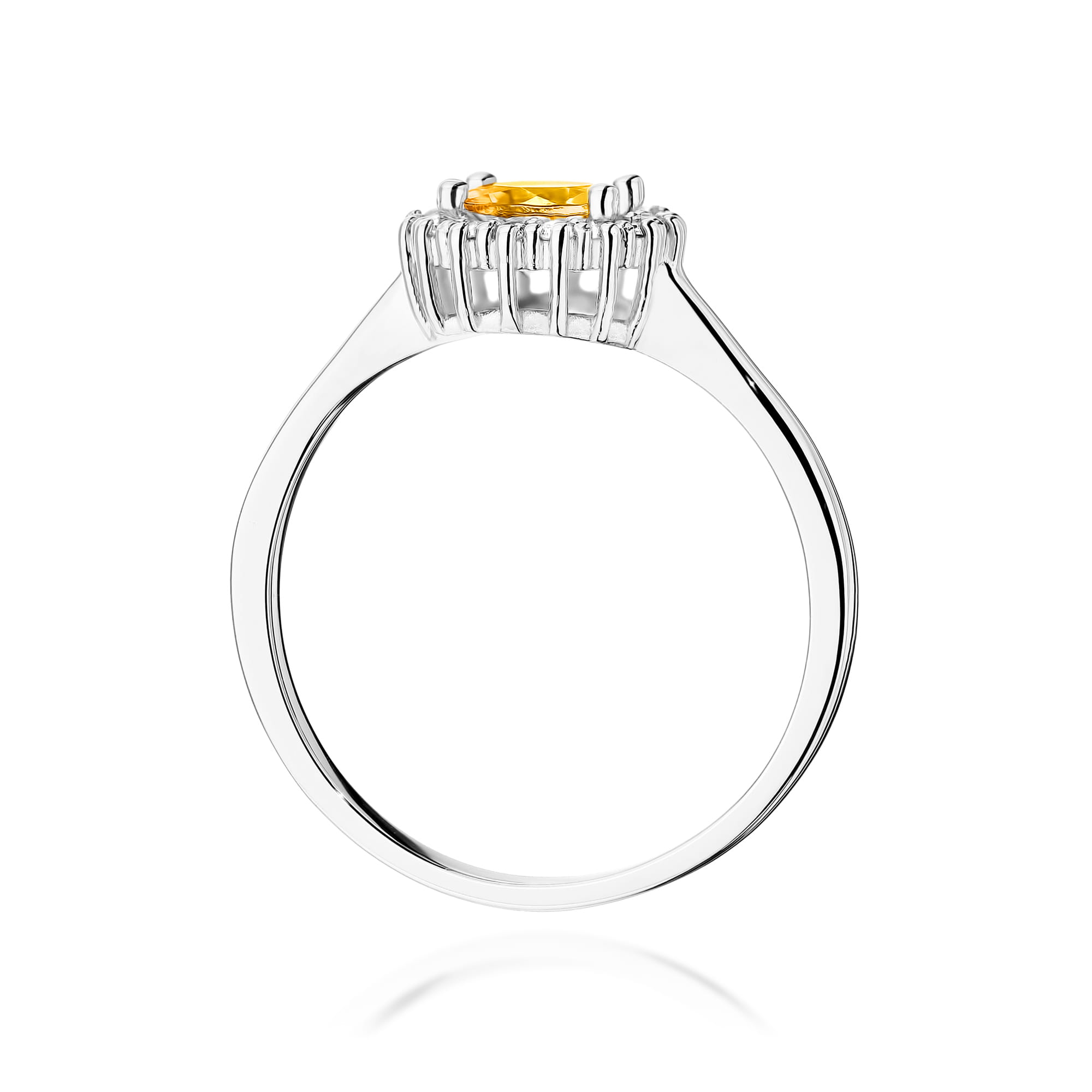 Auksinis Žiedas Su Citrinu Ir Deimantais