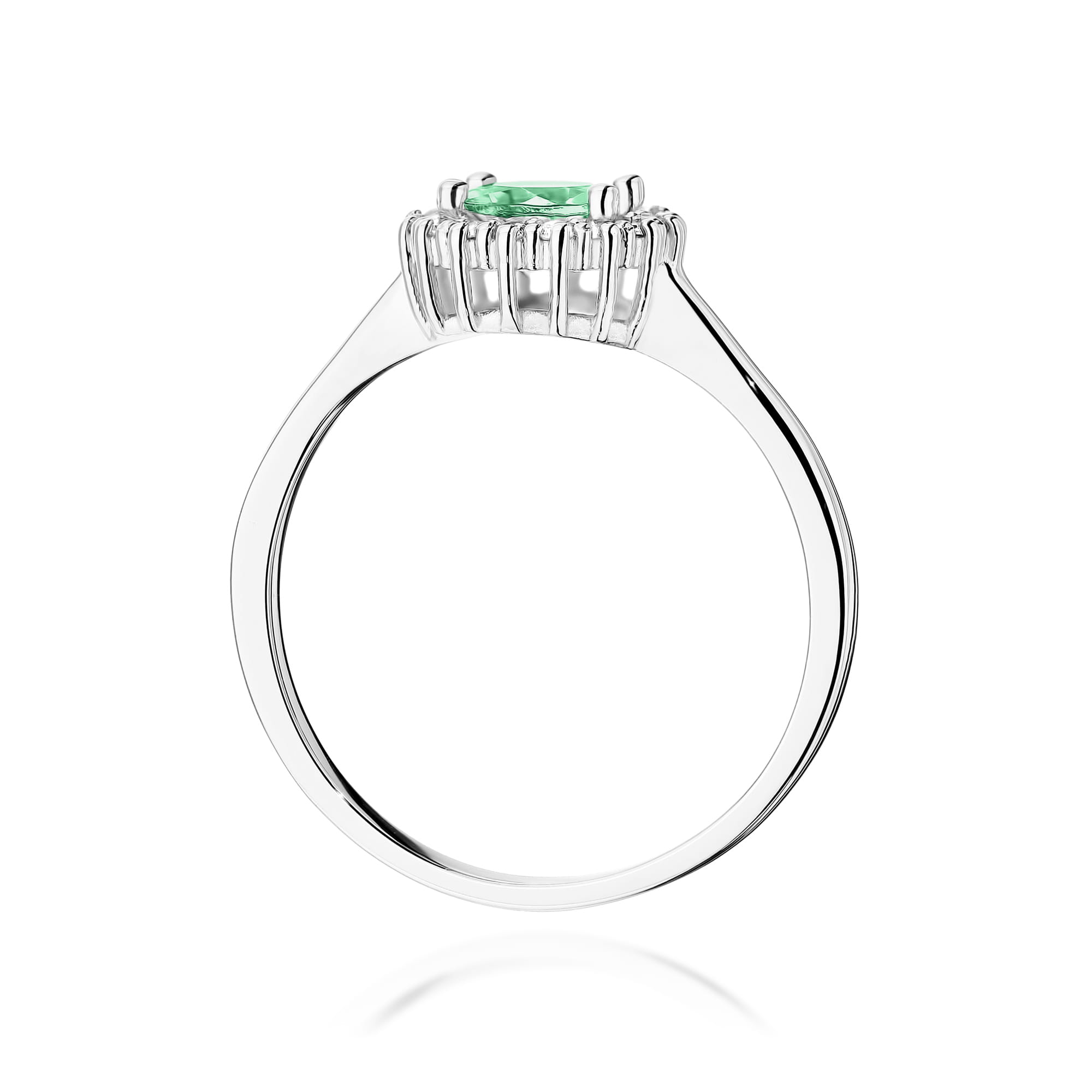 Auksinis Žiedas Su Smaragdu Ir Deimantais