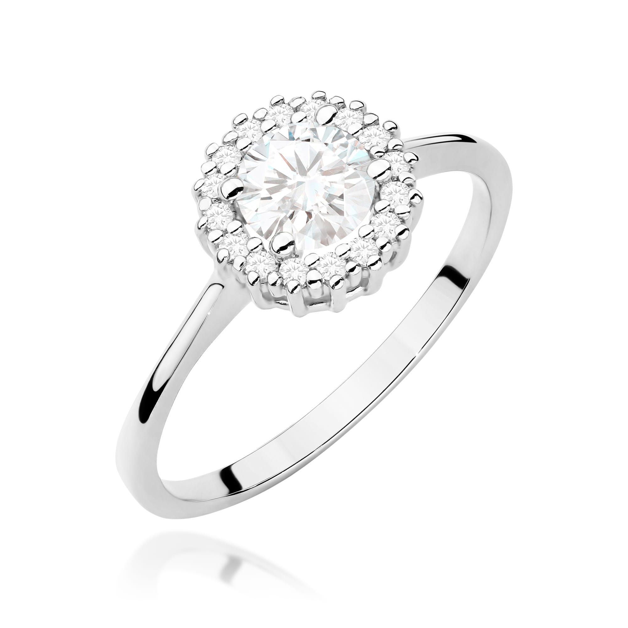 Gold Ring With White Sapphire And Diamonds