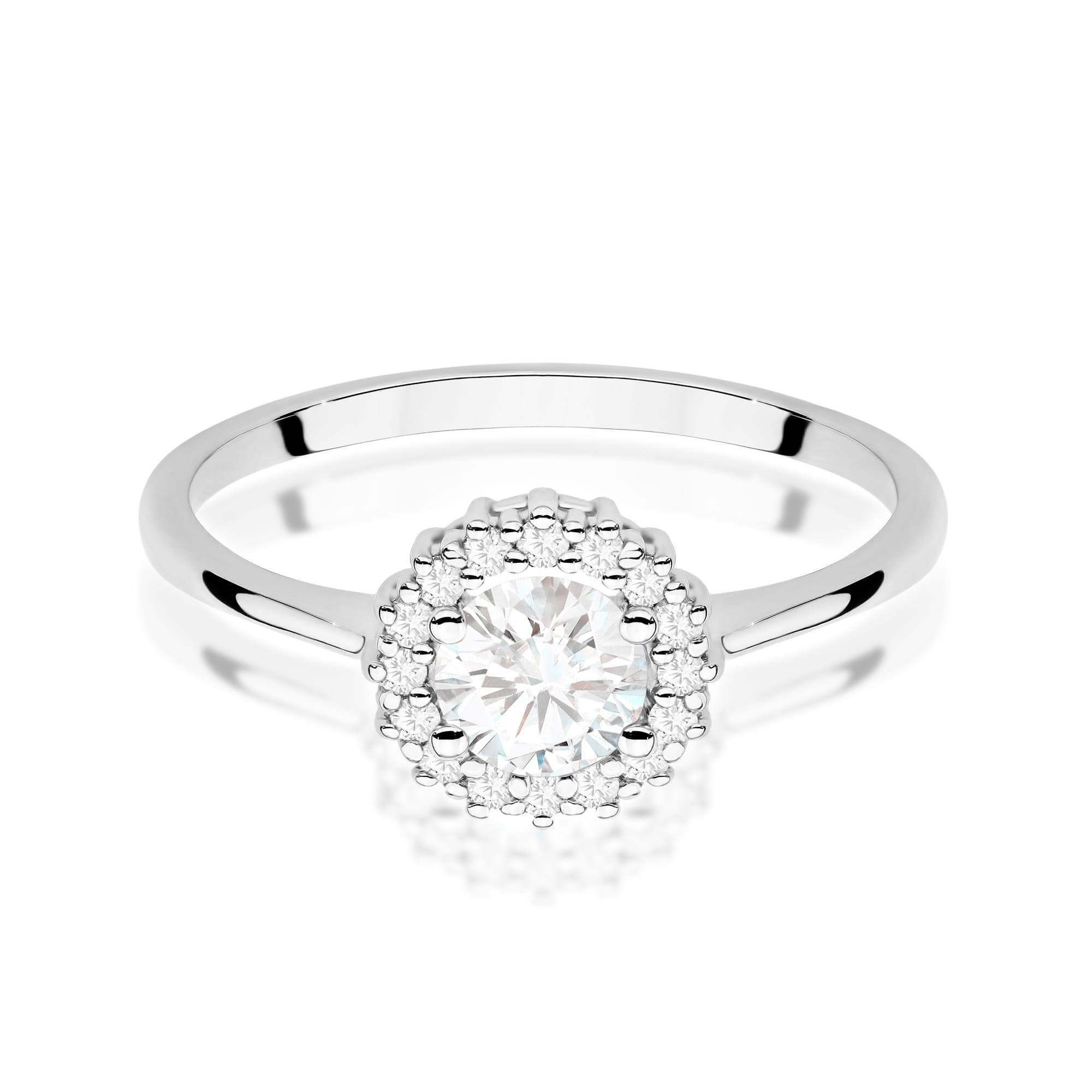 Gold Ring With White Sapphire And Diamonds