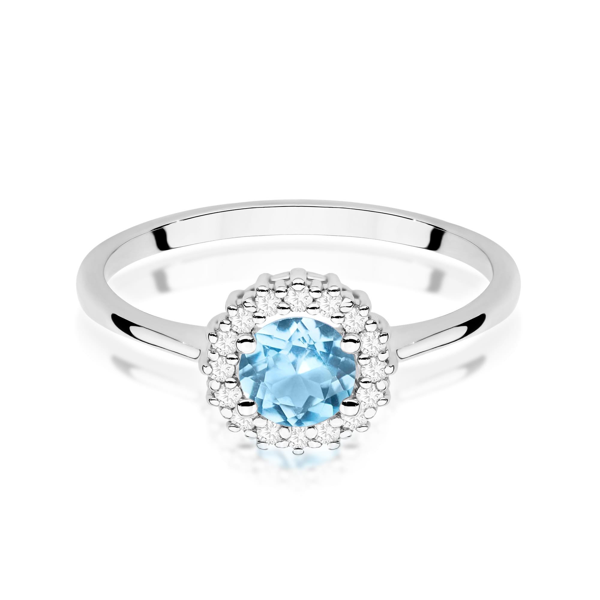 Auksinis Žiedas Su Topazu Ir Deimantais