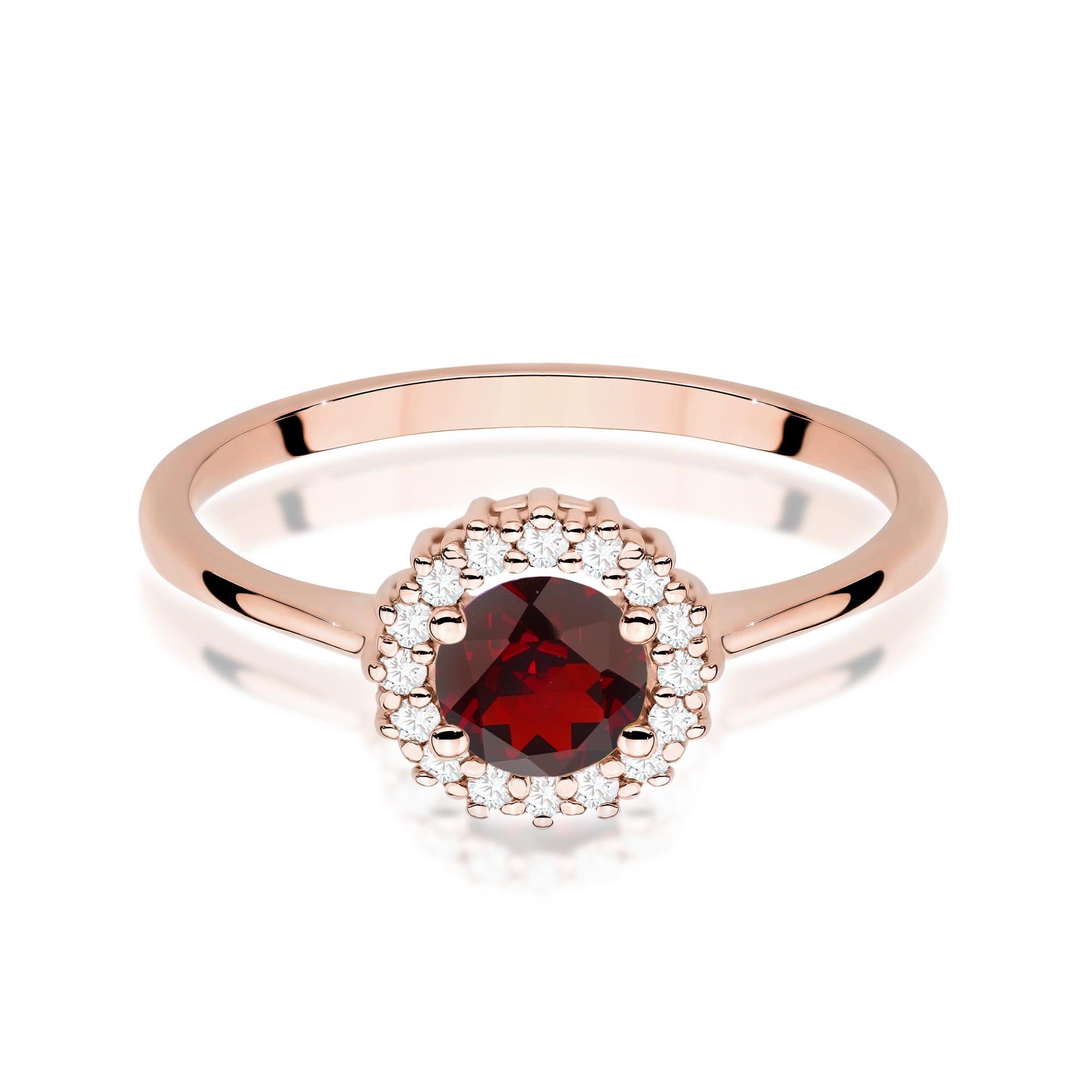 Gold Ring With Garnet And Diamonds