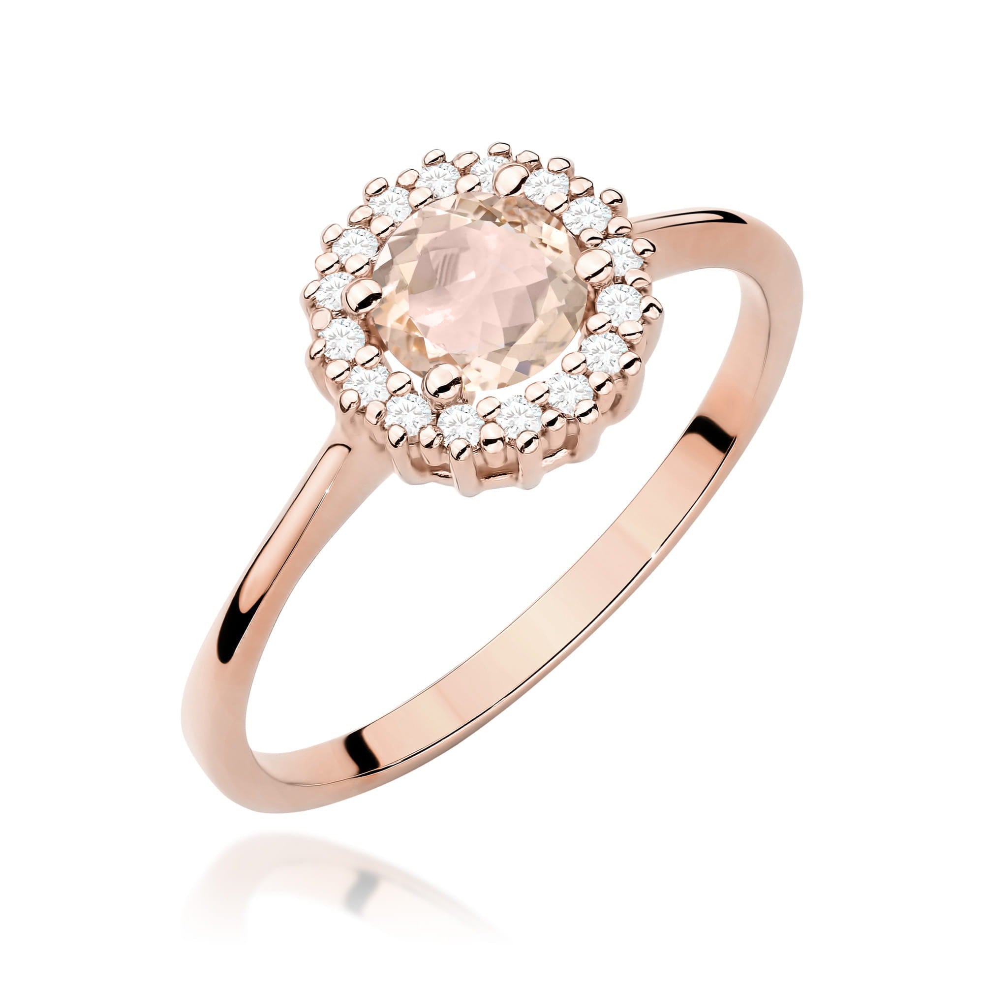 Gold Ring With Morganite And Diamonds