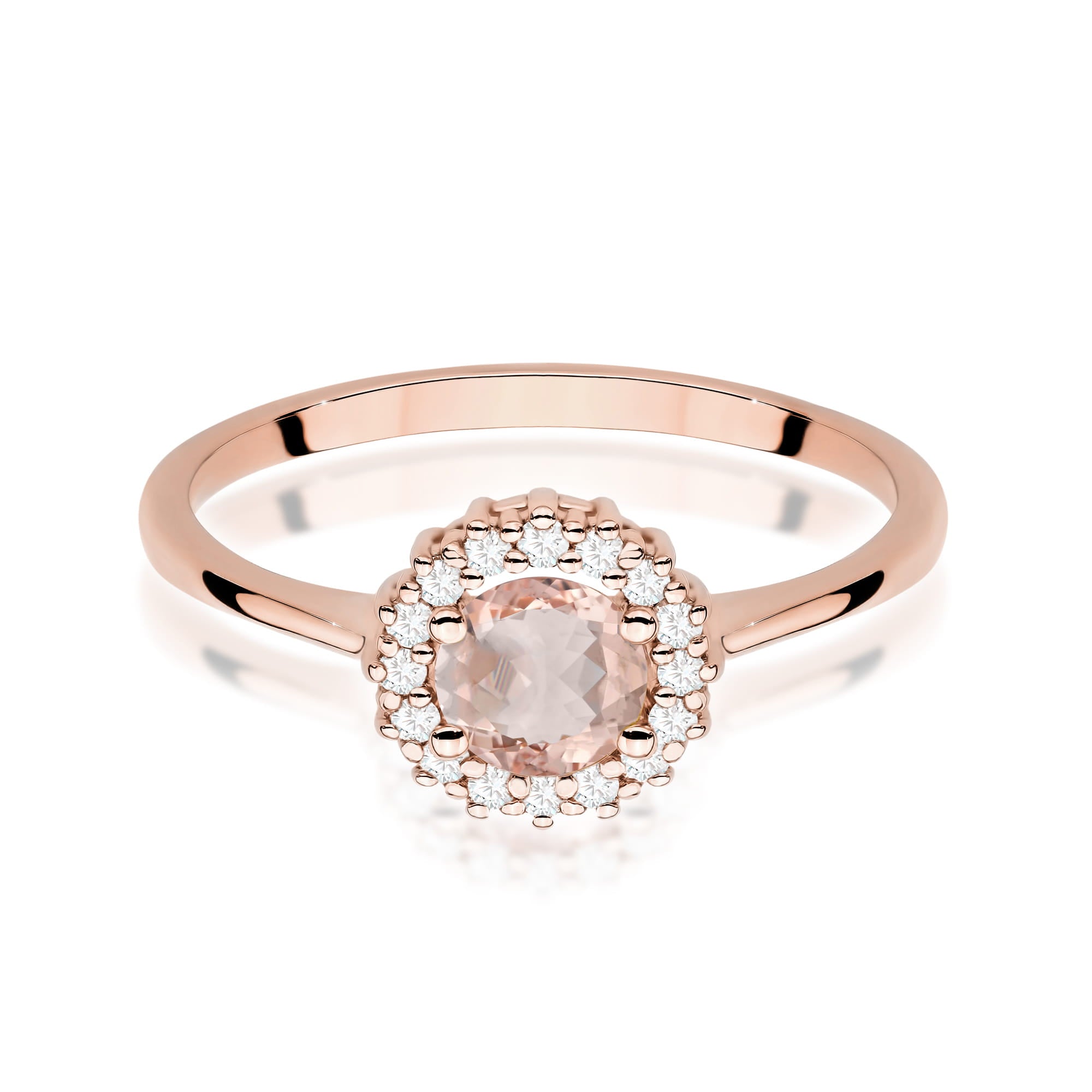 Gold Ring With Morganite And Diamonds