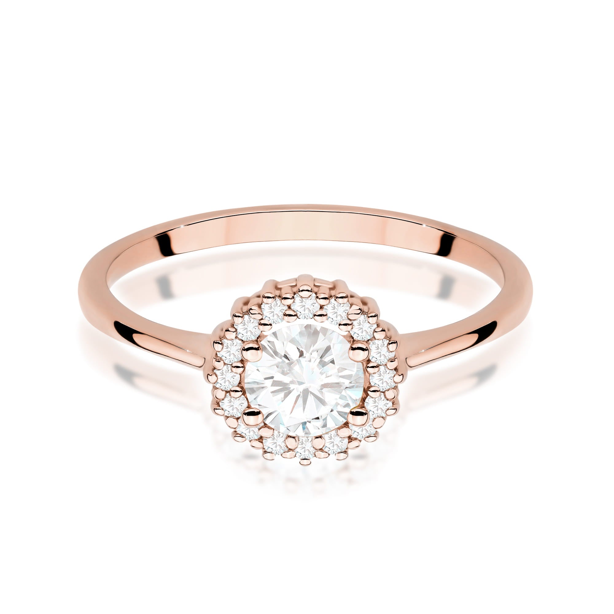 Auksinis Žiedas Su Baltu Safyru Ir Deimantais