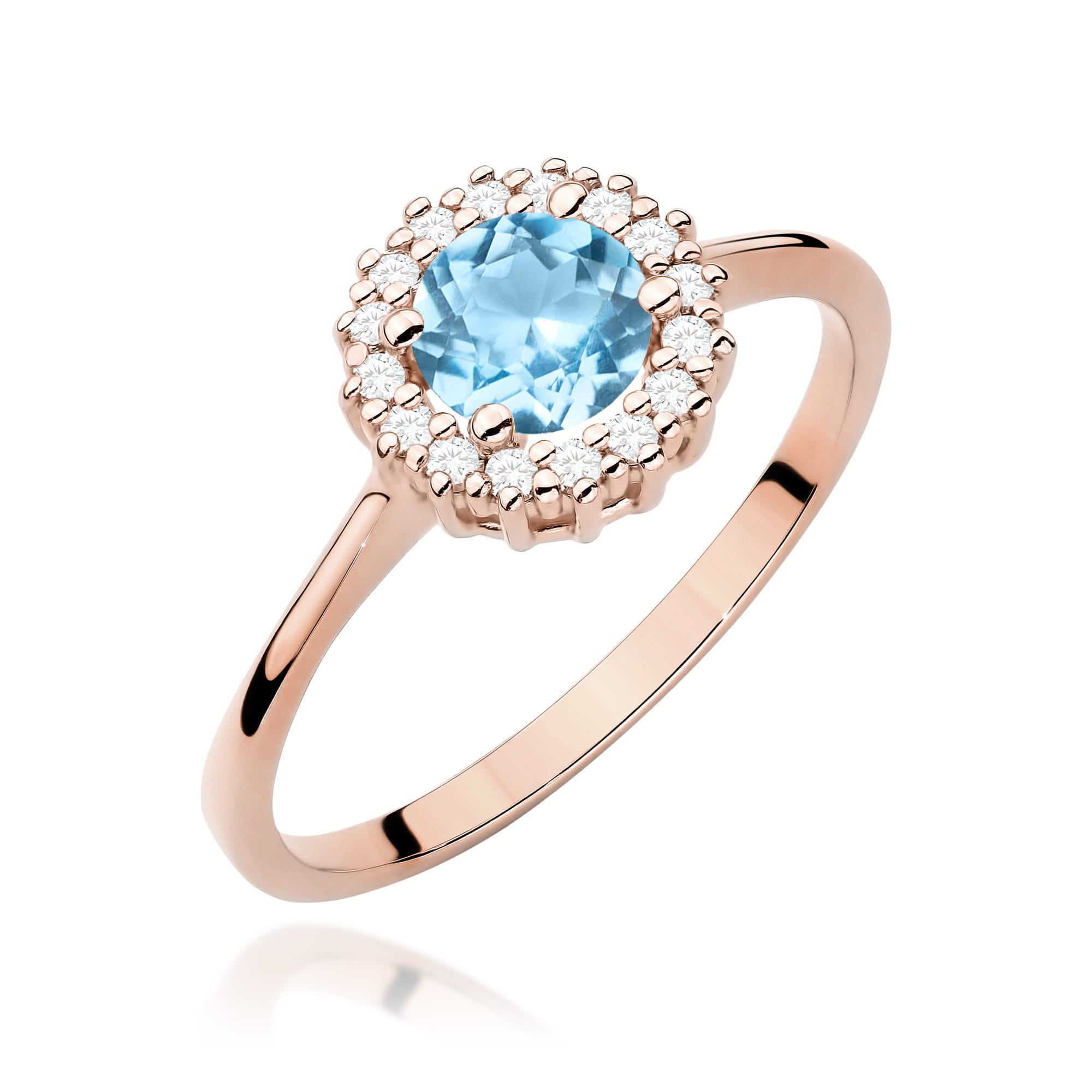 Gold Ring With Topaz And Diamonds