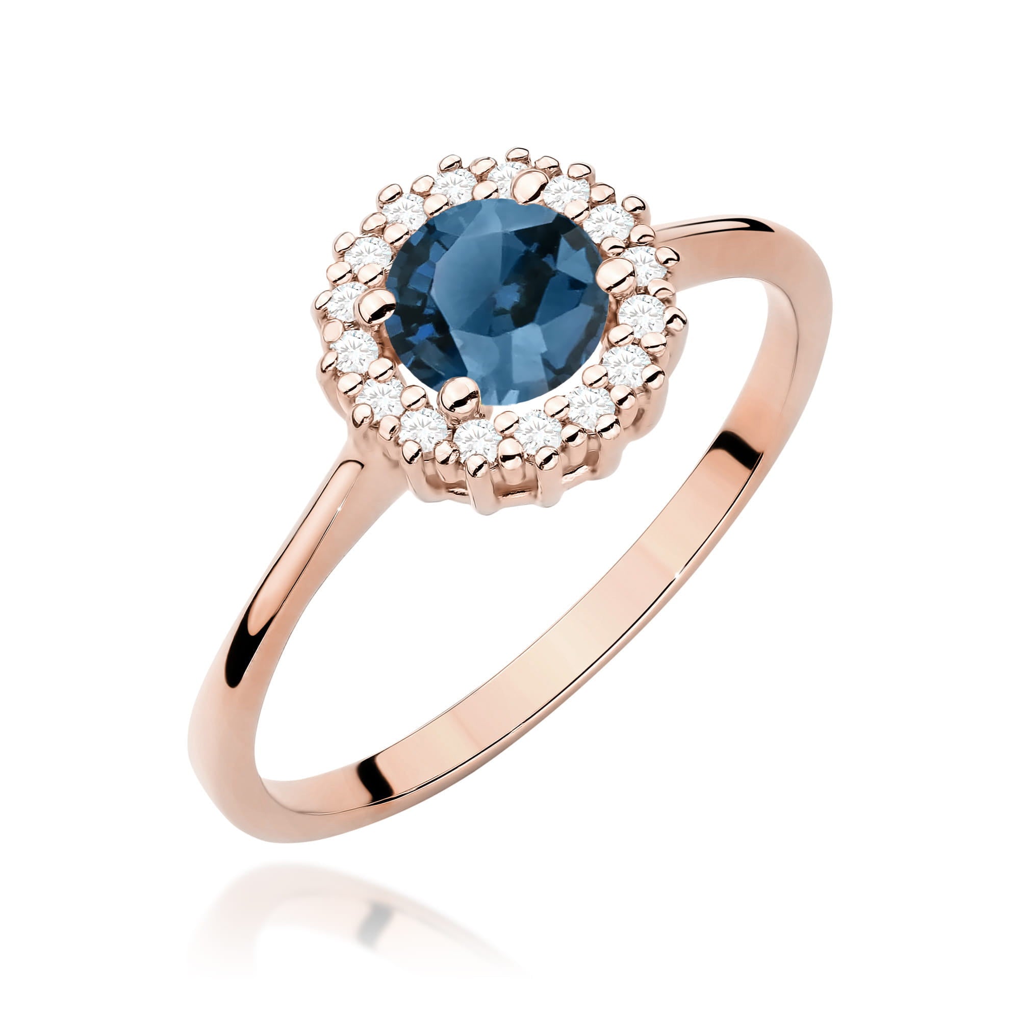 Gold Ring With London Topaz And Diamonds