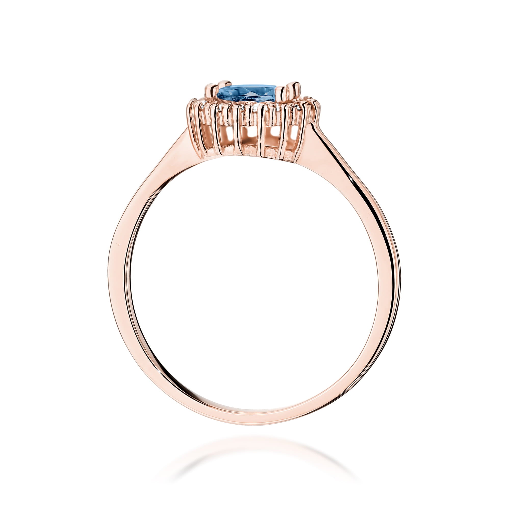 Gold Ring With London Topaz And Diamonds