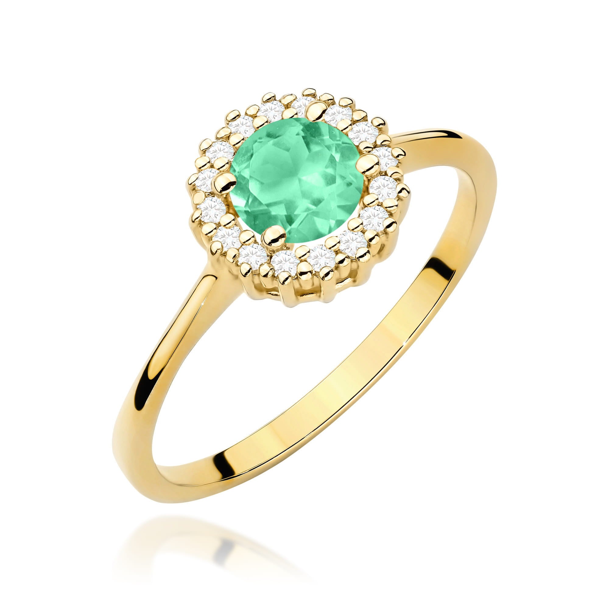 Gold Ring With Emerald And Diamonds