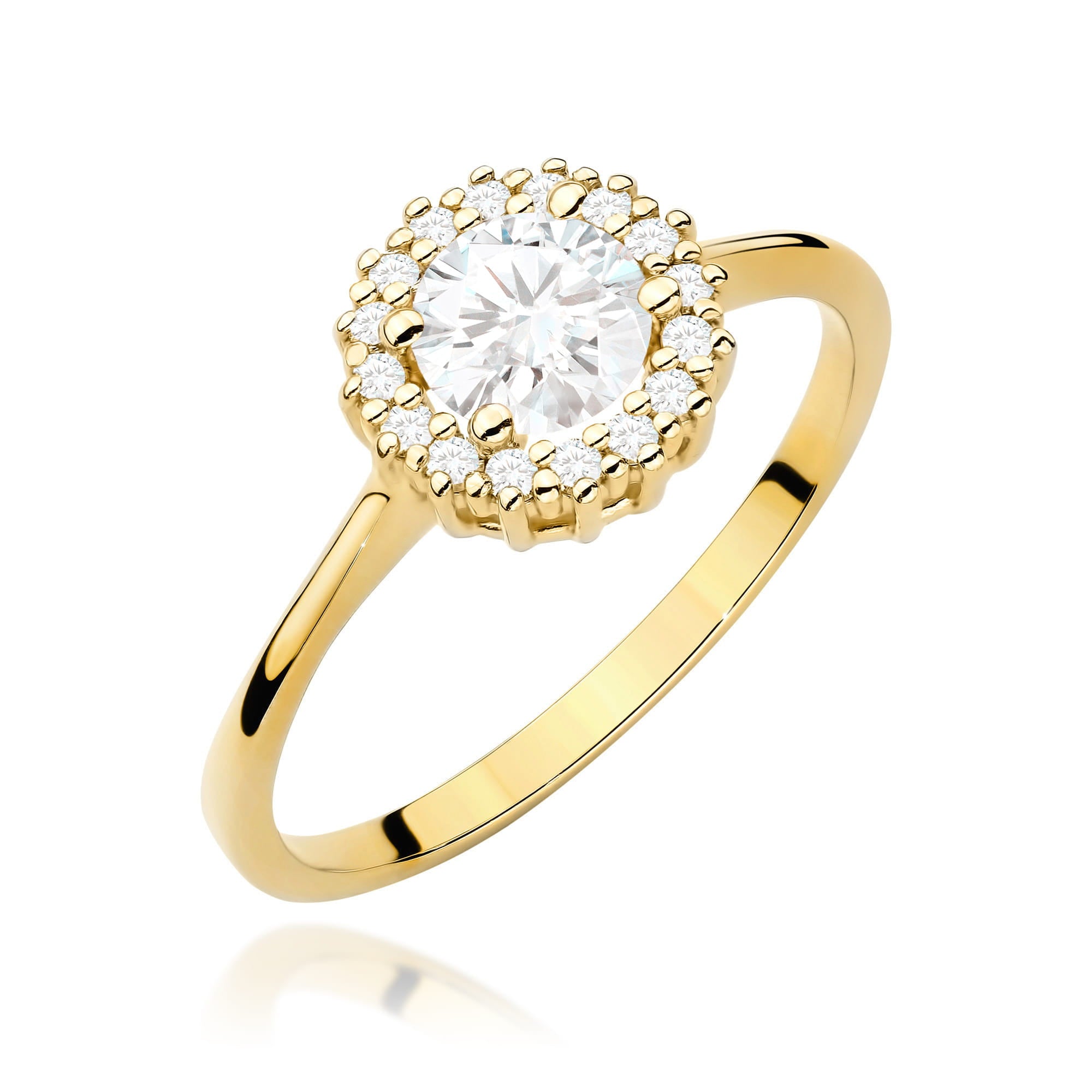 Gold Ring With White Sapphire And Diamonds