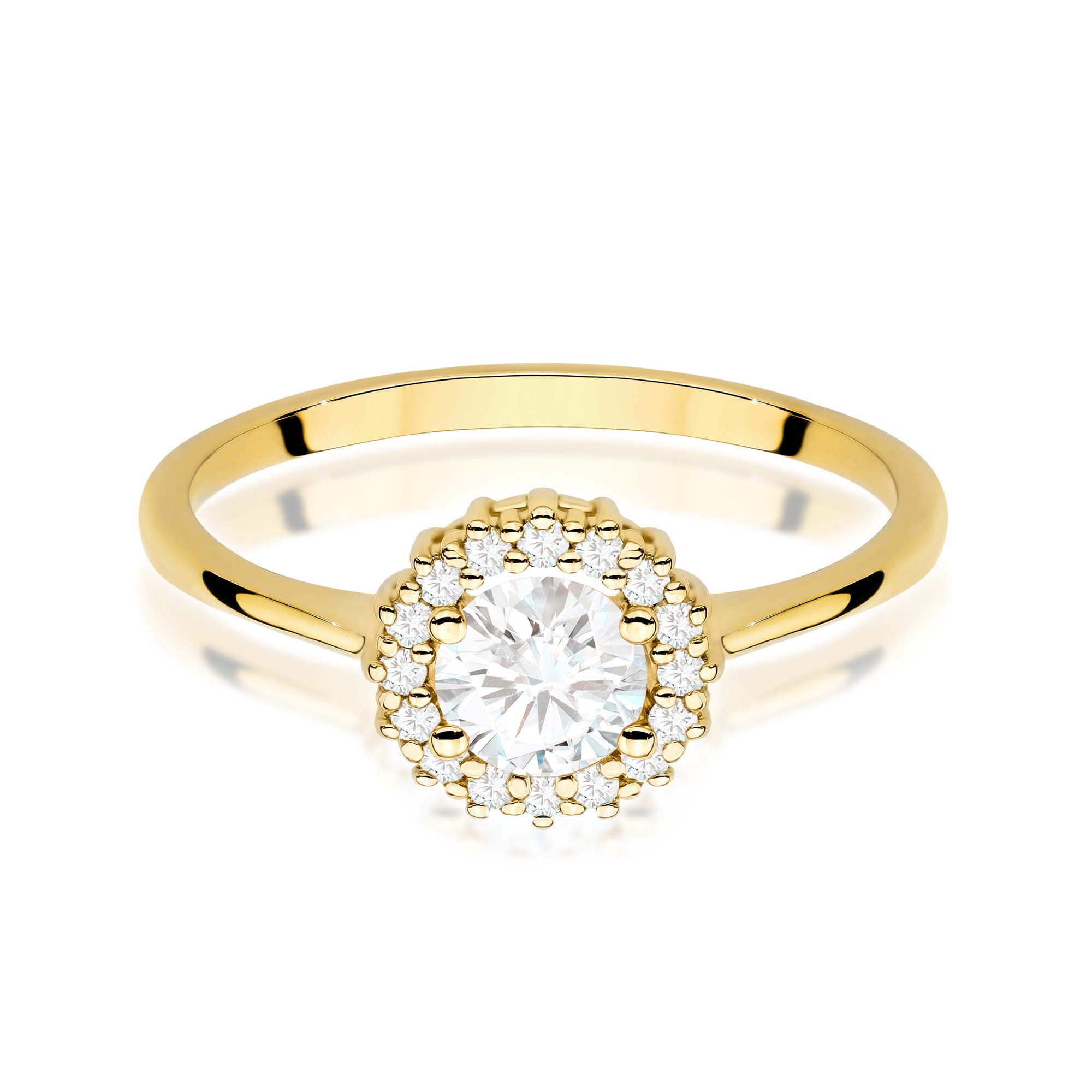 Gold Ring With White Sapphire And Diamonds