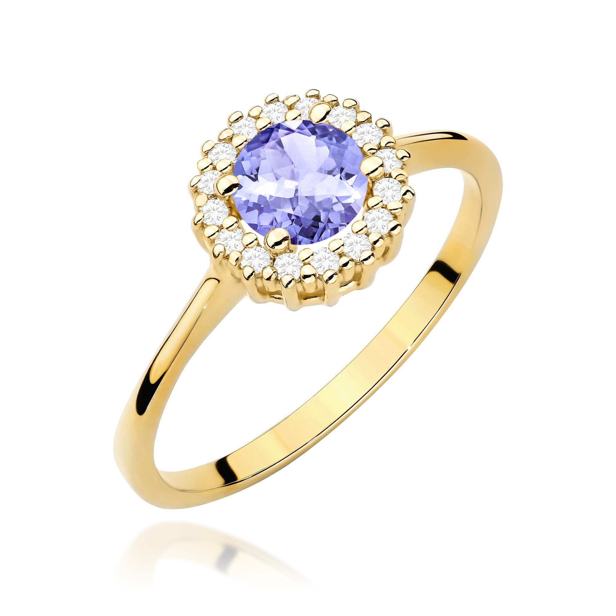 Gold Ring With Tanzanite And Diamonds