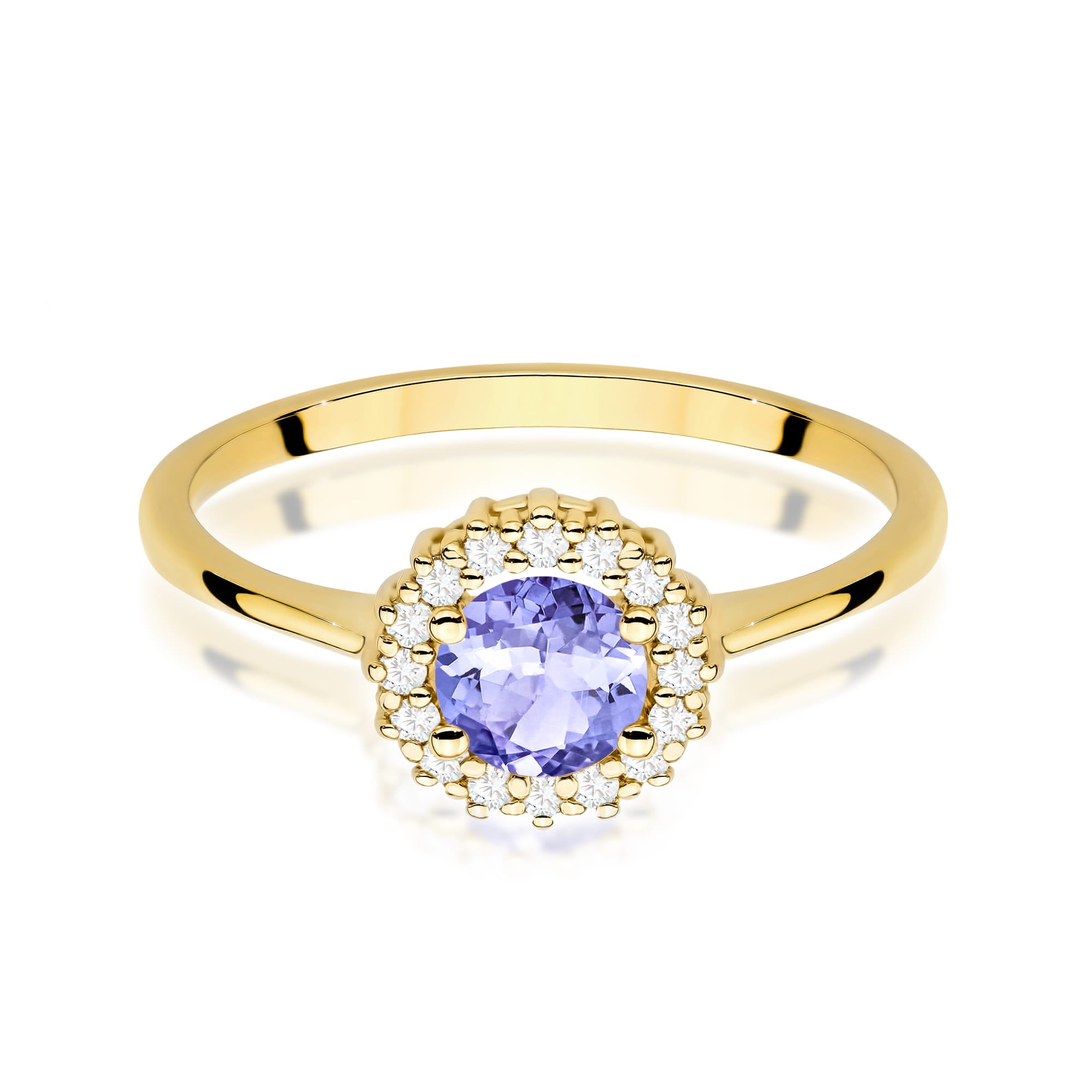 Gold Ring With Tanzanite And Diamonds