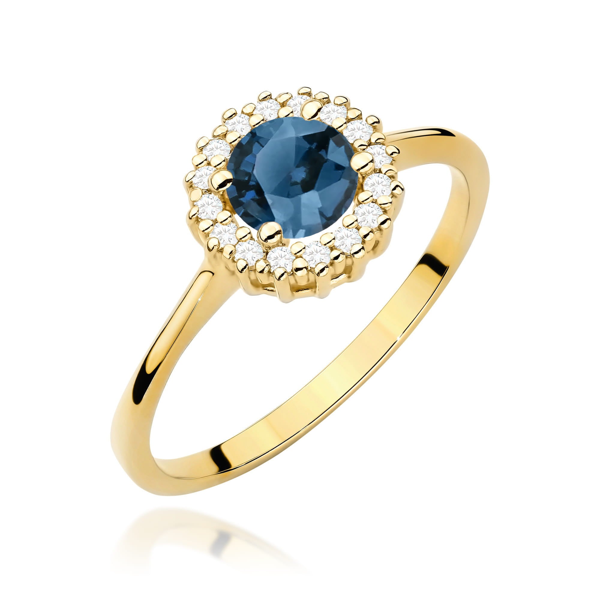 Gold Ring With London Topaz And Diamonds