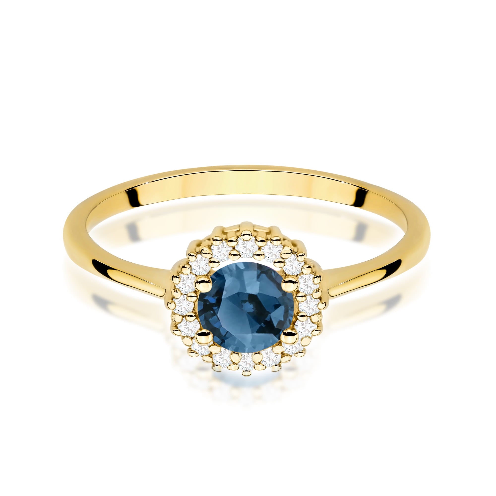 Gold Ring With London Topaz And Diamonds