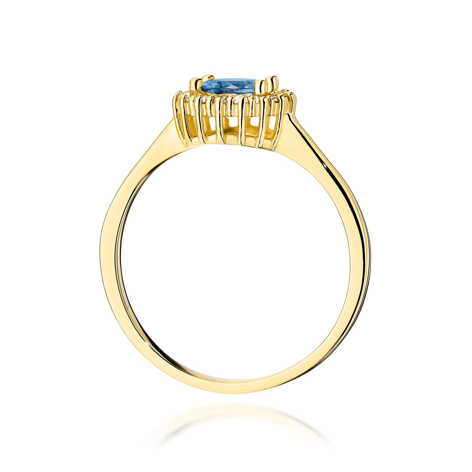 Gold Ring With London Topaz And Diamonds