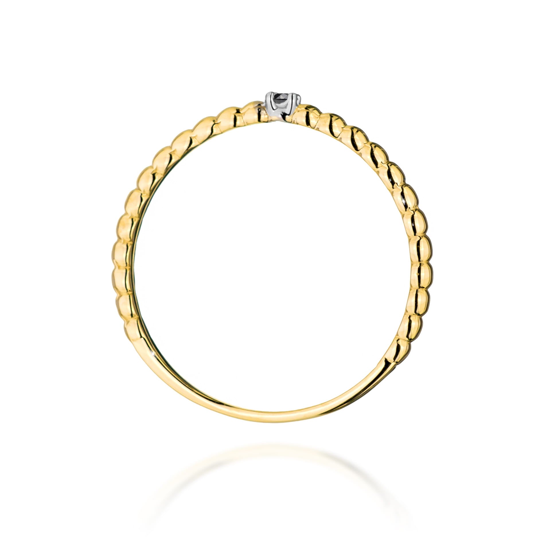 Auksinis Žiedas Su Juodu Deimantu