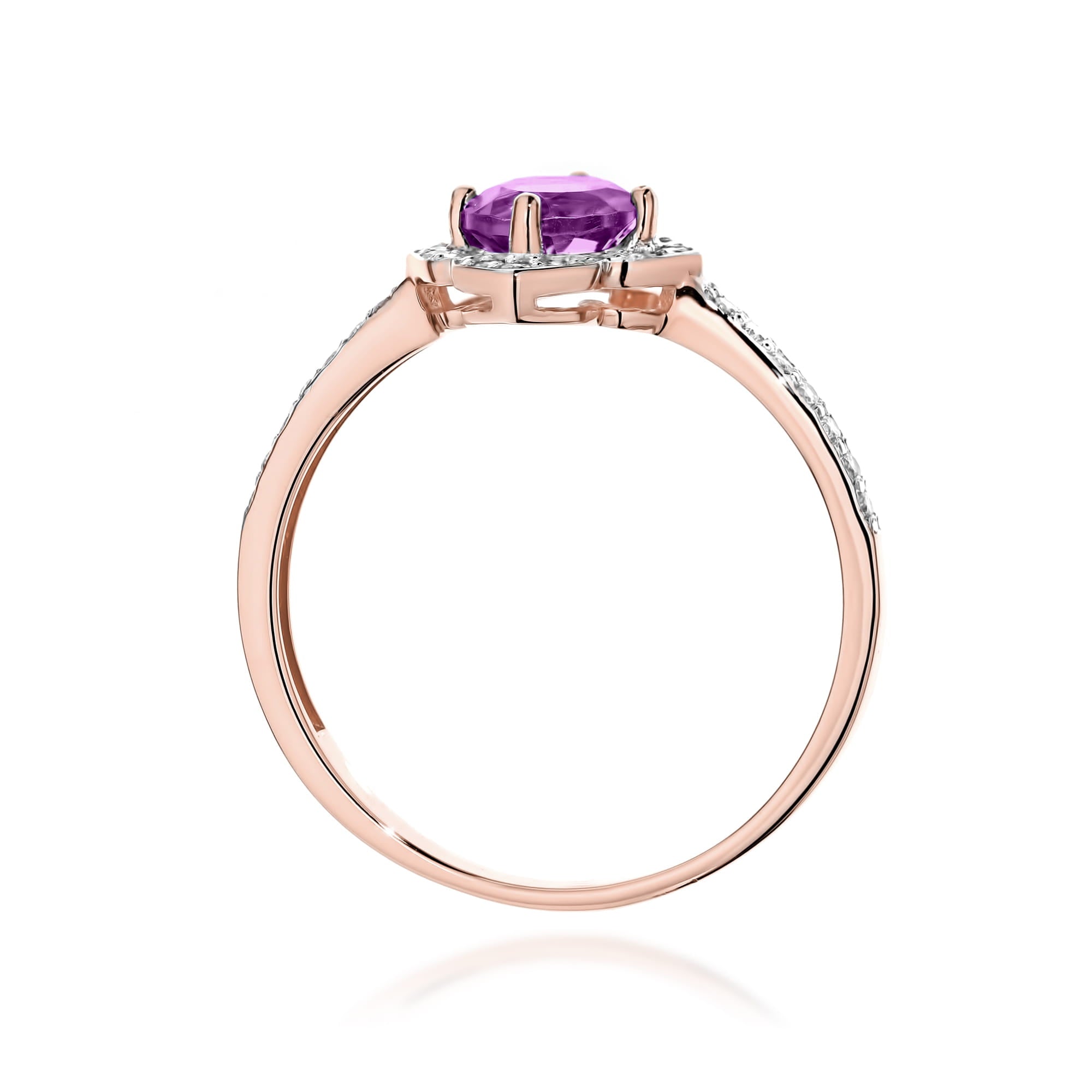 Gold Ring With Amethyst And Diamonds