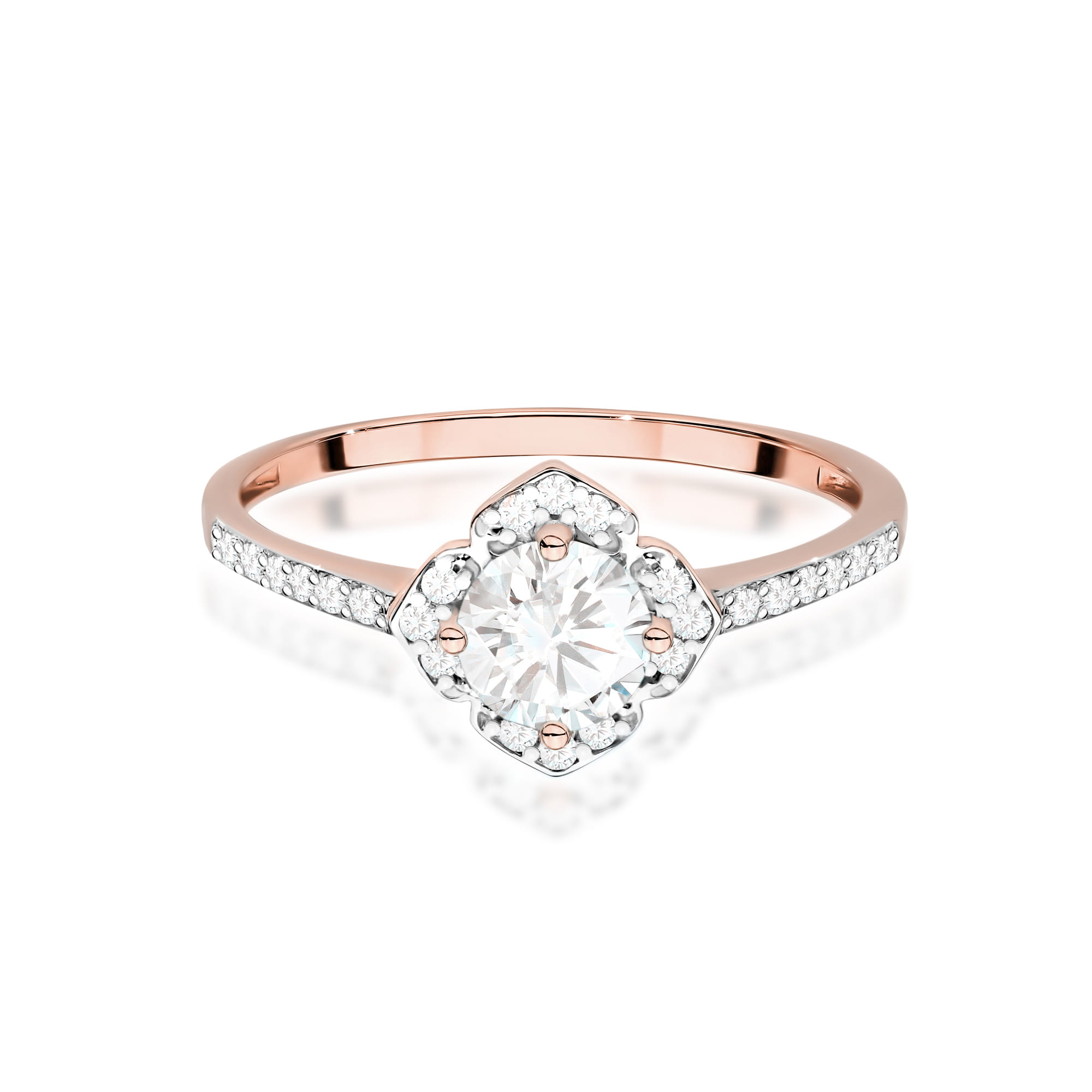 Auksinis Žiedas Su Baltu Safyru Ir Deimantais