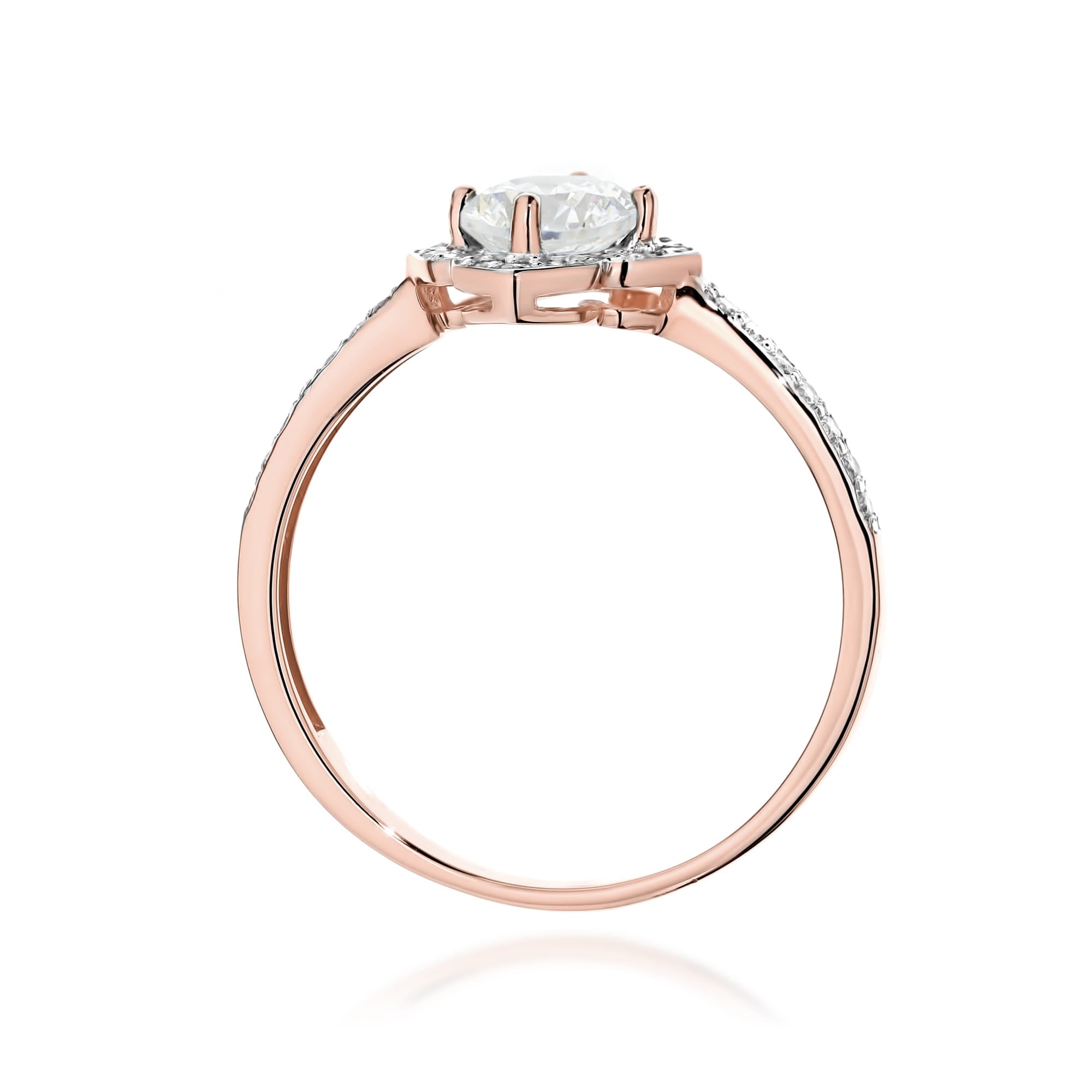 Auksinis Žiedas Su Baltu Safyru Ir Deimantais