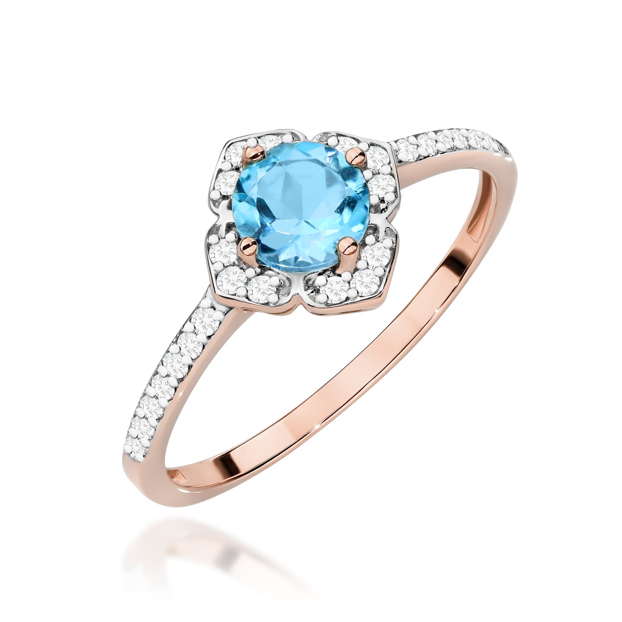 Gold Ring With Topaz And Diamonds