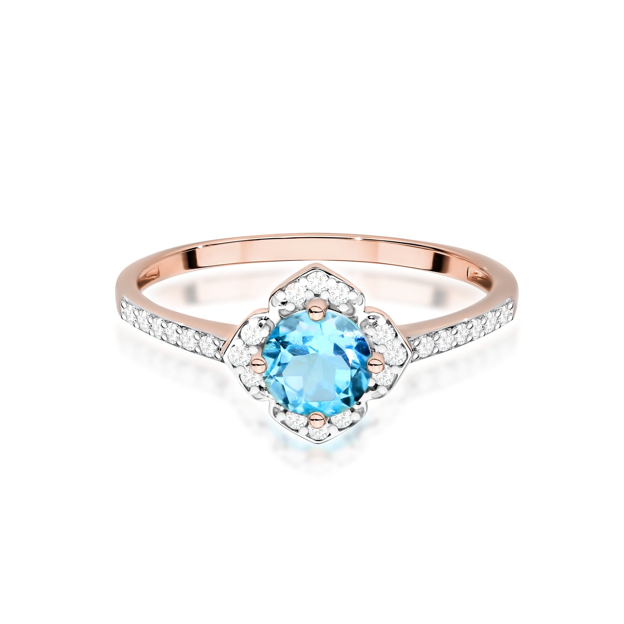Gold Ring With Topaz And Diamonds