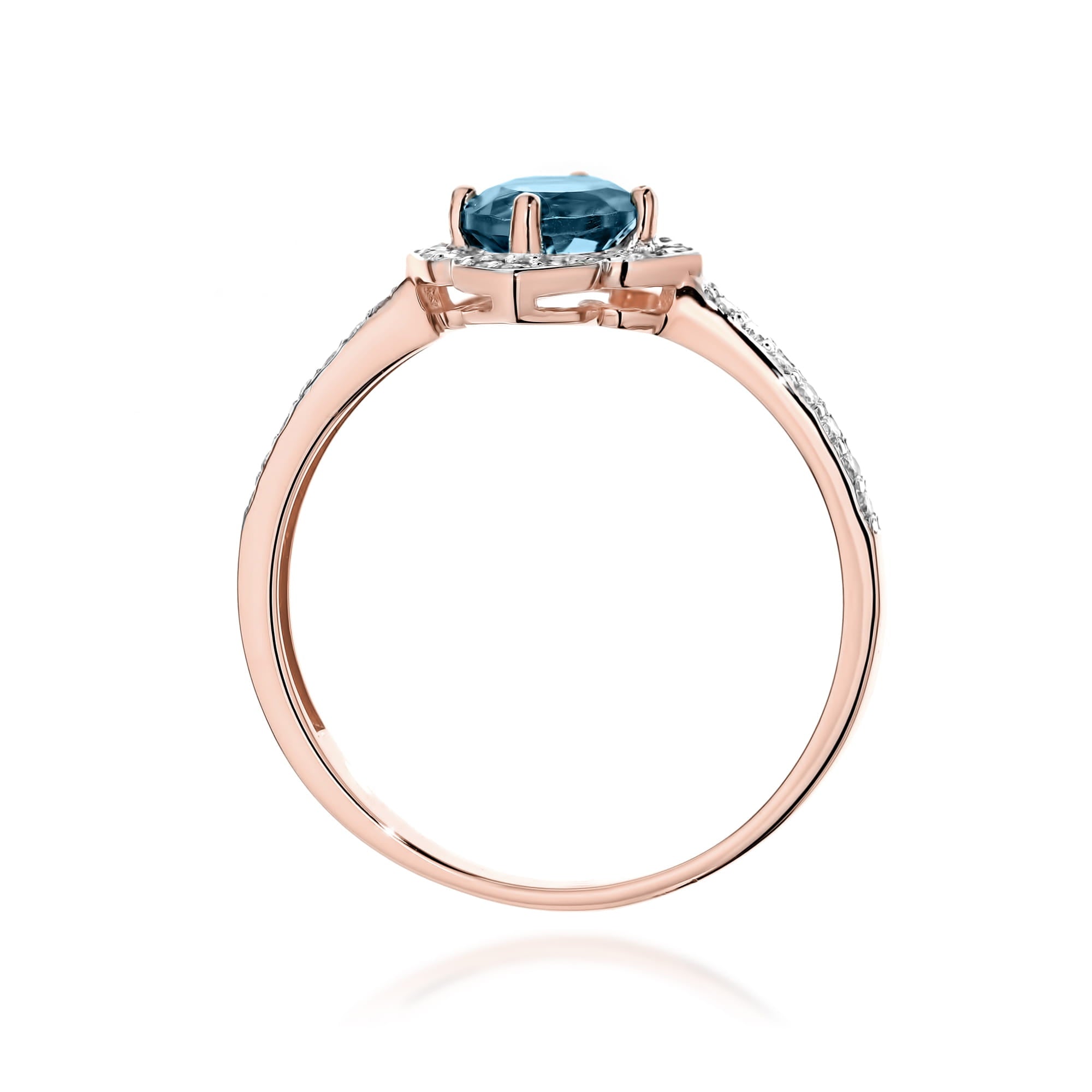 Gold Ring With London Topaz And Diamonds