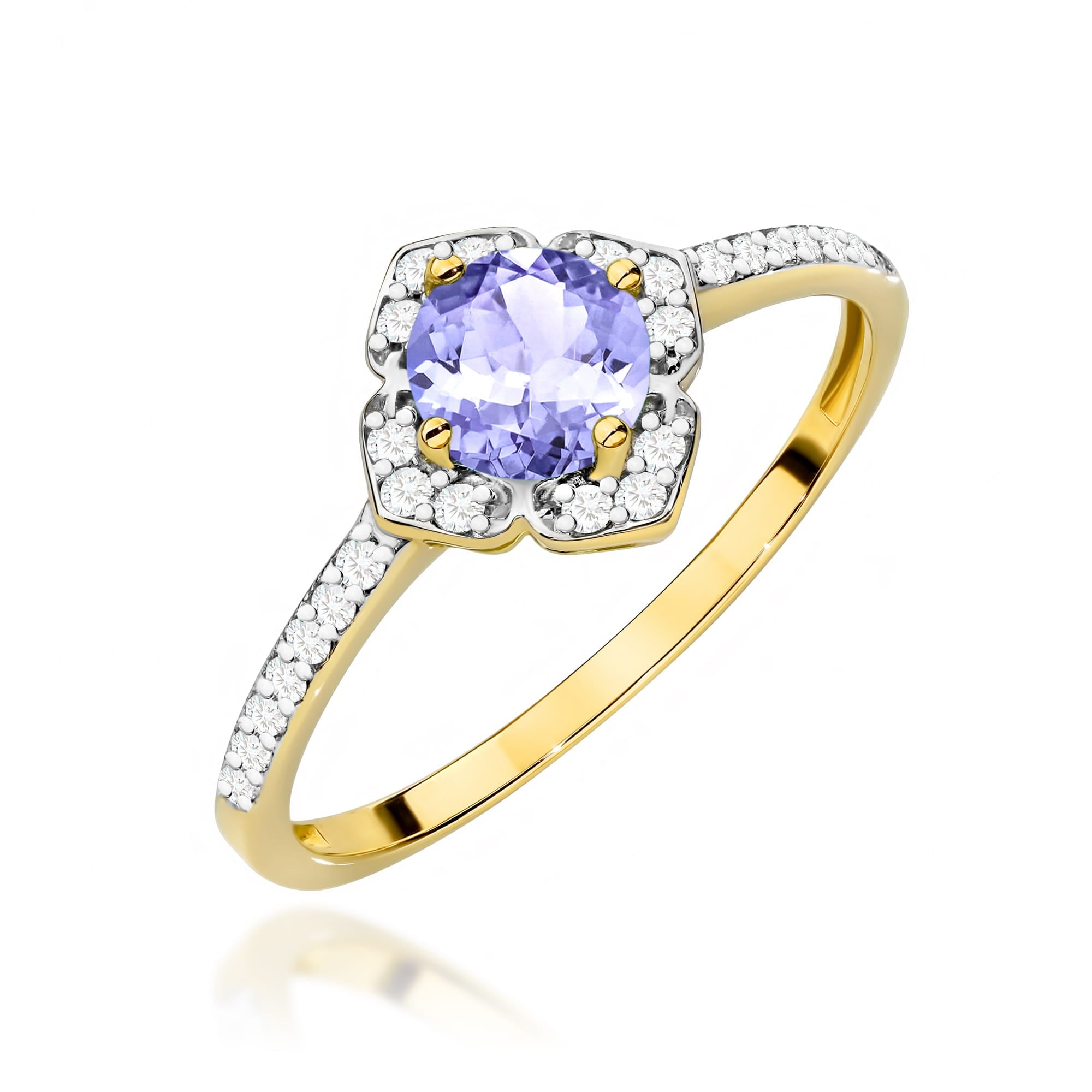 Gold Ring With Tanzanite And Diamonds