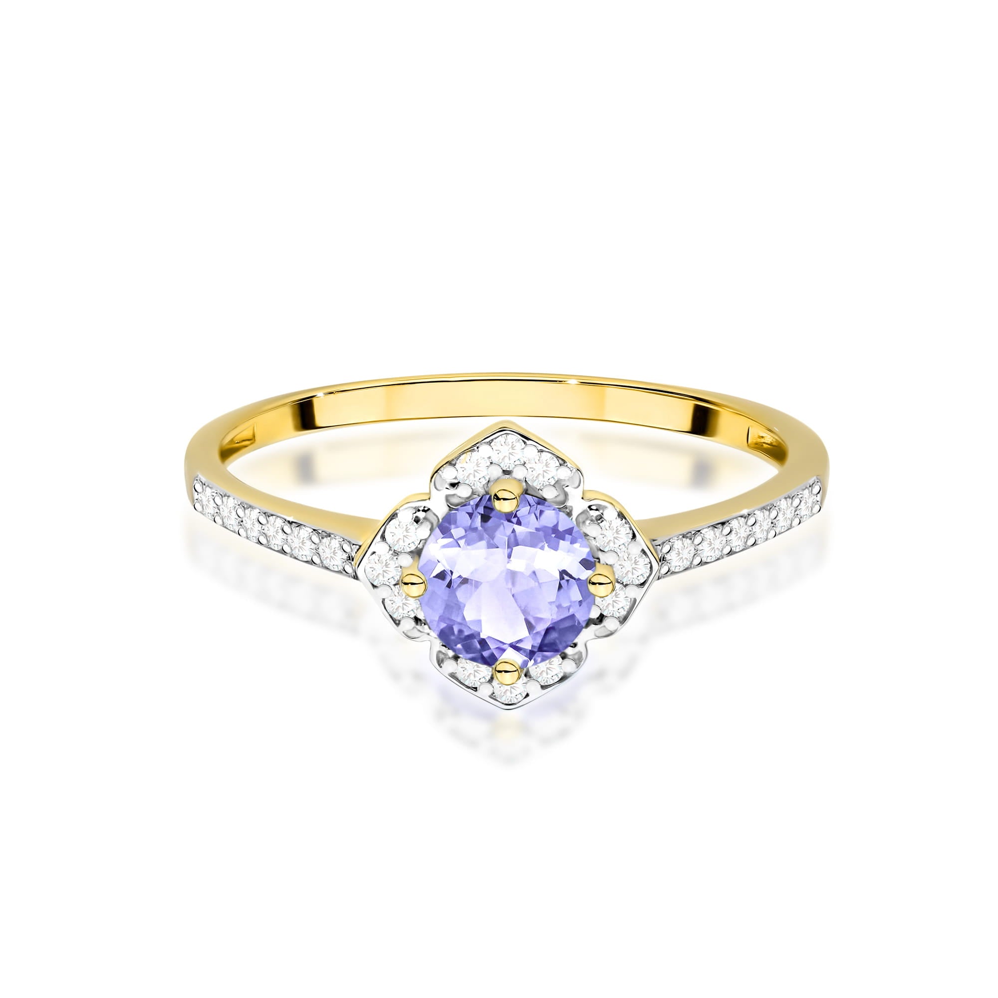 Gold Ring With Tanzanite And Diamonds