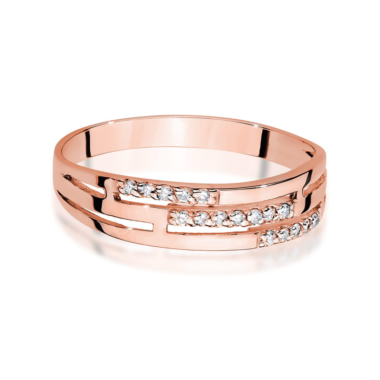 Auksinis Žiedas Su Deimantais