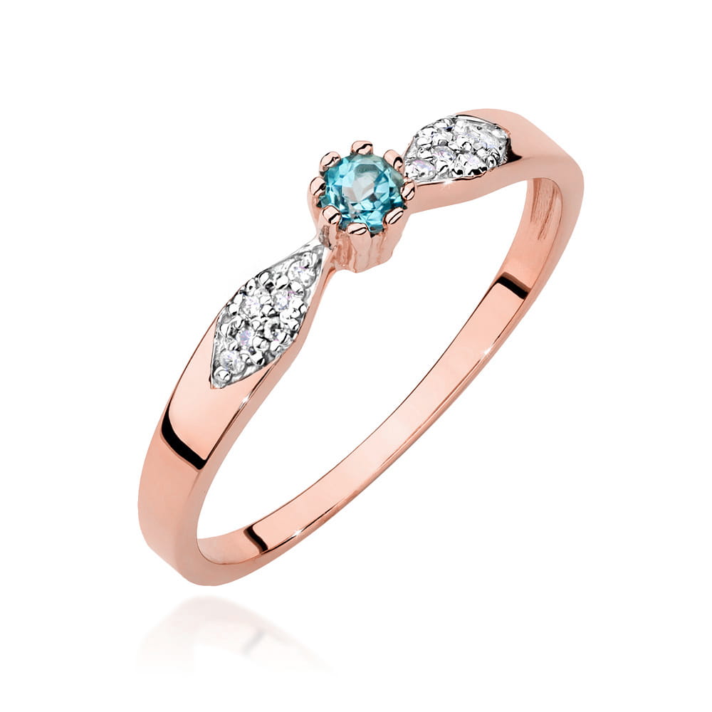 Gold Ring With Topaz And Diamonds