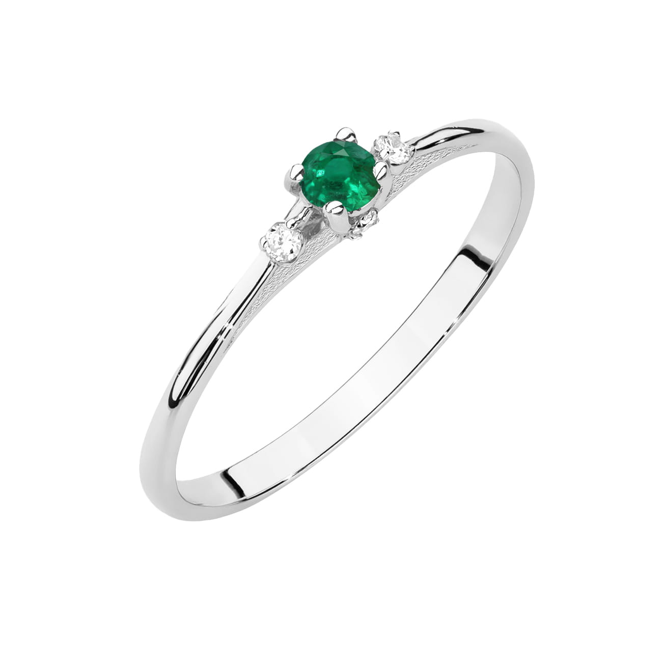 Auksinis Žiedas Su Smaragdu Ir Deimantais