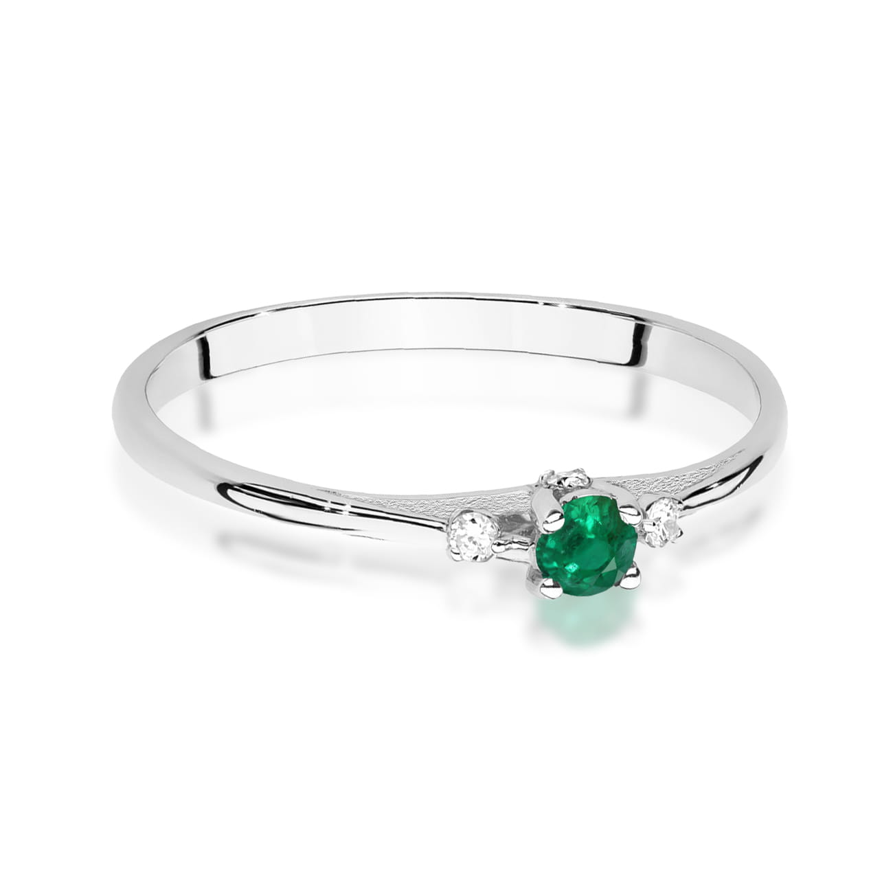 Auksinis Žiedas Su Smaragdu Ir Deimantais