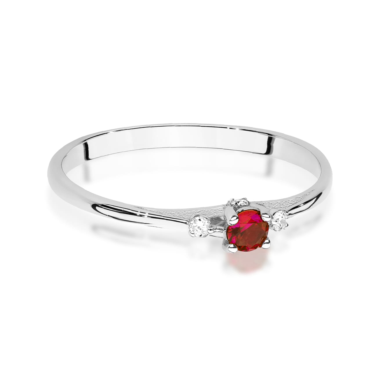 Auksinis Žiedas Su Rubinu Ir Deimantais