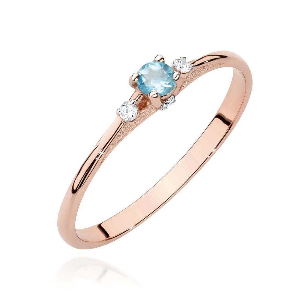 Gold Ring With Topaz And Diamonds