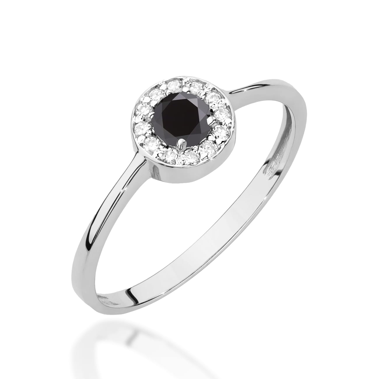 Gold Ring With Black And White Diamonds