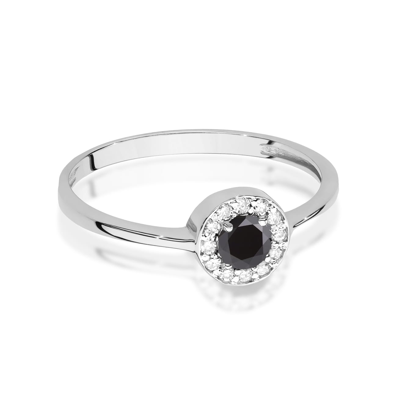 Gold Ring With Black And White Diamonds