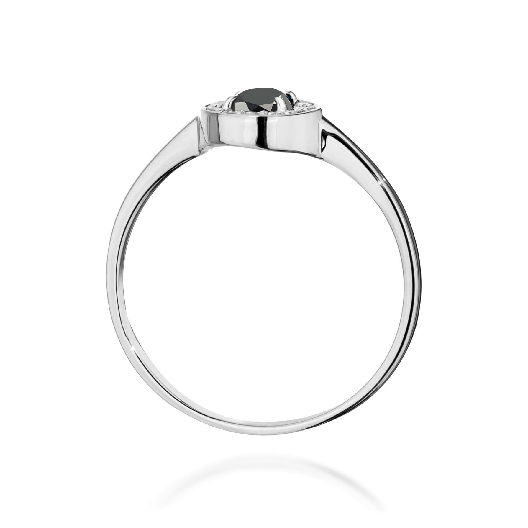 Gold Ring With Black And White Diamonds