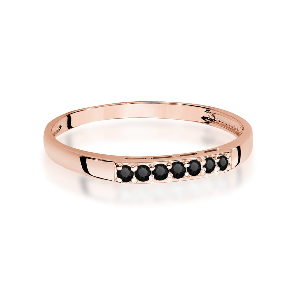 Gold Ring With Black Diamonds