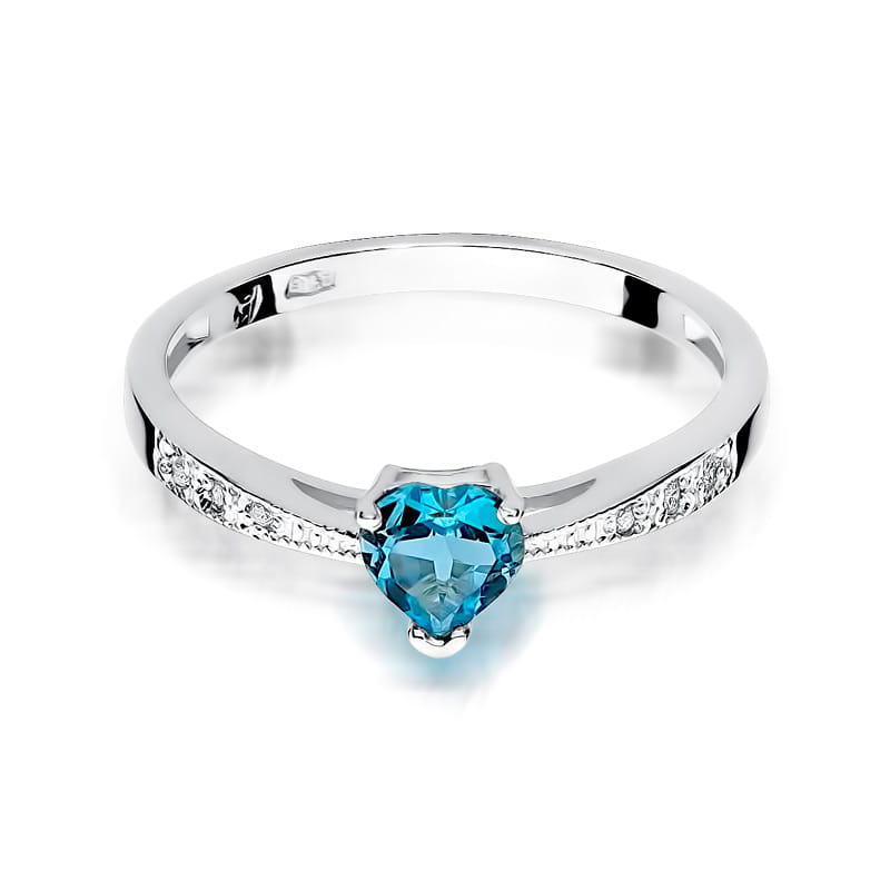 Auksinis Žiedas Su Topazu Ir Deimantais